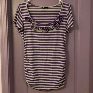 AB Studio Women's Short Sleeved Top Size Large